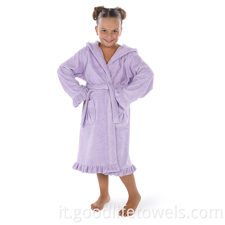 Soft Cotton Kids Bathrobe With Bottom Swing